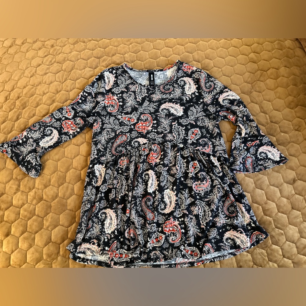 Agnes & Dora Black Paisley Long Sleeve Blouse